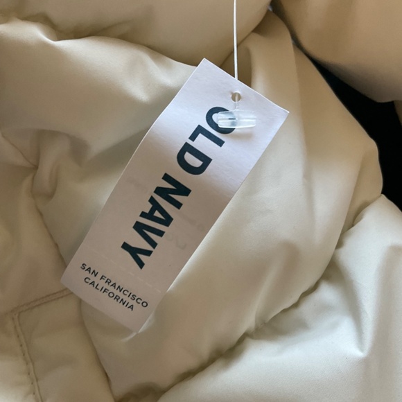 NWT Old Navy Fleece Lined Quilted Puffer Coat Jacket Long Sleeve White spring L - Picture 12 of 16